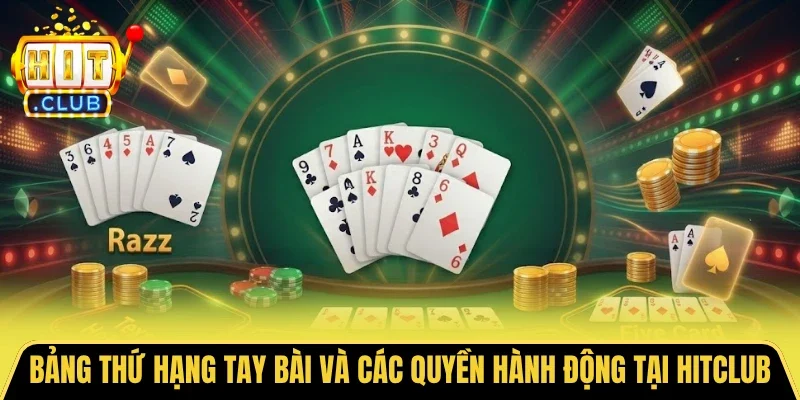Bảng thứ hạng tay bài và các quyền hành động tại HITCLUB